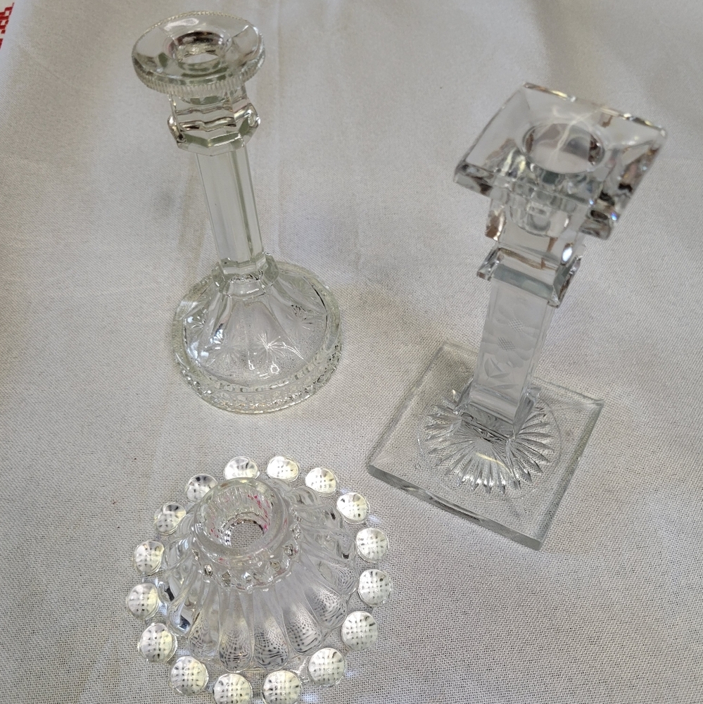 Elegant Glass Candle Holder Set